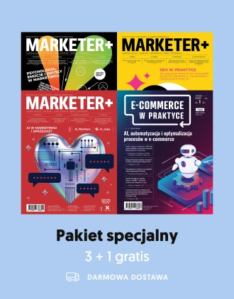 Pakiet specjalny „M+” i „EwP”: AI w marketingu i sprzedaży + AI, automatyzacja i optymalizacja procesów w e-commerce + Psychologia, emocje i zmysły w marketingu + SEO w praktyce