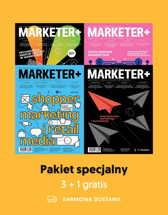 Pakiet specjalny „M+”: Shopper marketing i retail media + Automatyzacja marketingu i komunikacji + Psychologia, emocje i zmysły w marketingu + Data-driven marketing