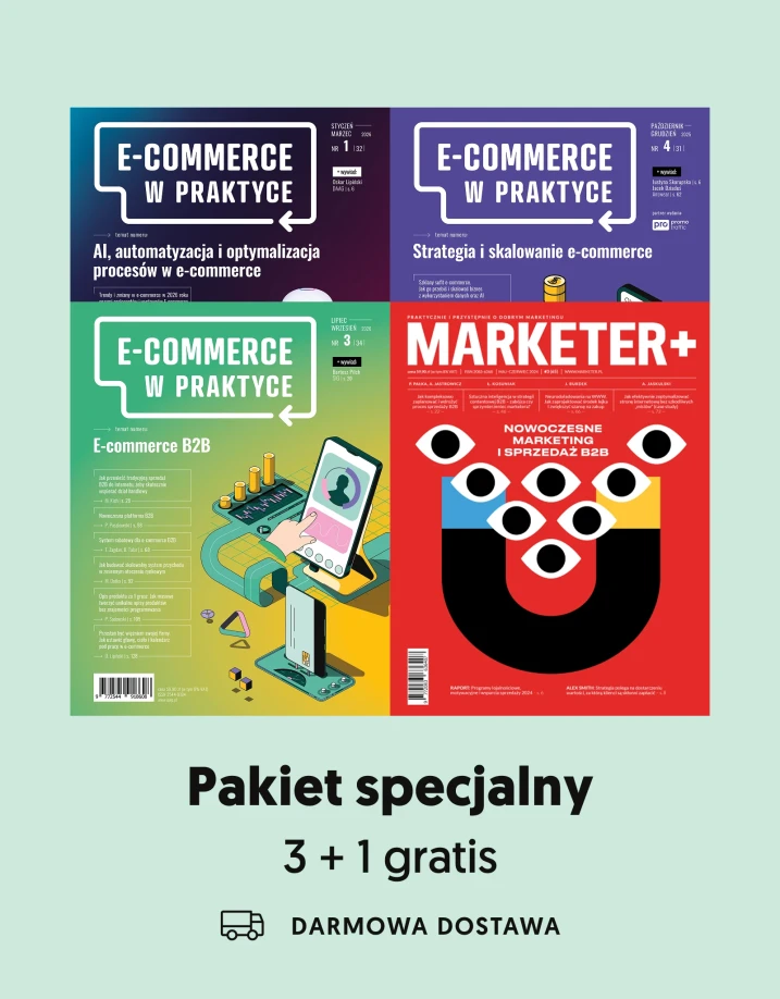 Pakiet specjalny „EwP”: E-commerce B2B + Nowoczesne marketing i sprzedaż B2B + Strategia i skalowanie e-commerce + AI, automatyzacja i optymalizacja procesów w e-commerce